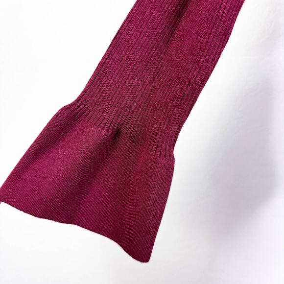 7 For All Mankind Wool Blend Boat Neck Ribbed Knit Sweater Top Burgundy XL NWT - Picture 4 of 11